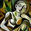 Placeholder: picasso more abstract brown woman Neoclassicism lying