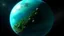 Placeholder: Small turquoise Planet, far, from space