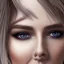 Placeholder: Pretty human face close up, eyes extremely detailed and filled with the universe