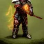 Placeholder: dungeons and dragons, fantasy, dwarf, dark priest, full plate armour, ironclad, dark metal, dark red glow, watercolour, large strokes, distinct face, portrait, head