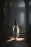 Placeholder: the goddess of death walking in her temple. volumetric fog, Hyperrealism, breathtaking, ultra realistic, unreal engine, ultra detailed, , cinematic lighting, highly detailed, breathtaking, stunning temple environment