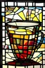 Placeholder: stained glass with coffee cup image--ar 2000:1763 --tile
