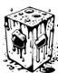 Placeholder: oozing slime cube black and white sketch art rpg