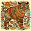 Placeholder: Borneo Folk Art Tiger illustration