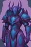 Placeholder: blue humanoid dragonoid in purple illithid armour and no purple head