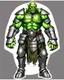 Placeholder: tabletop RPG ORC MALE WARRIOR IN STEEL ARMOR Evil rpg art no background green