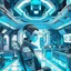 Placeholder: cyberpunk retro futuristic for comics