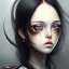 Placeholder: girl, sad, depressed, empty, black hair, long hair, brown eyes, portrait