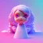 Placeholder: isometric clean art of super cute girl poster, soft lighting, soft pastel gradients, high definition, 3d icon clay render, blender 3d