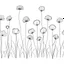 Placeholder: set of grow wind flowers on the grace, SIMPLE ONE lineS art, white background, minimalis, different view, only white bakcground solid.