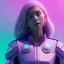 Placeholder: A portrait of a crystalised girl,smiling, longs hairs, atmospheric, realistic, cinematic lighting, octane render, pink turquoise light, 8k