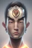 Placeholder: Design gaming yuong man with silver dark hair and bright white eyes avatar logo