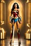 Placeholder: Full body beautiful wonder woman Futuristic armour Chromecast golden shines