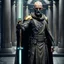 Placeholder: star wars bald male corellian pilot wearing pearlescent black and gunmetal grey First Order special forces heavy assault stealth commando armor and helmet with gold trim inside the jedi temple, hyperdetailed, dynamic lighting, hyperdetailed background, 8k resolution, volumetric lighting, light skin, fully symmetric details