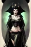 Placeholder: painting of morrigan hel as evil queen in black leather gown, feminie, angry, stern look on her face, emperious, highly detailed, digital painting, artstation, concept art, smooth, sharp focus, illustration, art by gaston bussiere and alphonse mucha