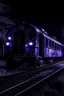 Placeholder: A portrait of a ghost train in a purple night
