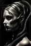 Placeholder: harley quinn nude, surrealisme, style giger, close portrait