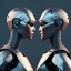 Placeholder: Robot cute profile head portrait, warrior costume, village, meditation, 8k quality