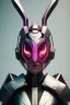 Placeholder: Portrait Sweet Rabbit ceramic mask, arrows, pink suit, cyberpunk, photo studio, black background, unreal engine 5, concept art, ray tracing, lumen lighting, ultra detail, volumetric lighting, 3d.