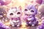 Placeholder: cute anime chibi cat couple, love, valentine day scene, hearts, flowers in sunshine Weight:1 heavenly sunshine beams divine bright soft focus holy in the clouds Weight:0.9 in purple, golden glitters