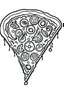 Placeholder: DRAW FOR COLORING OF PIZZA, CARTOON STYLE, LOW DETAILS, THICK LINES, NO SHADING, NO COLOR