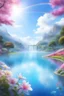 Placeholder: fantastic,Beautiful garden, flowers,rainbows, bel arc en ciel