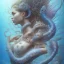 Placeholder: sango fantasy, fantasy magic, intricate, sharp focus, illustration, highly detailed, digital painting, concept art, matte, artgerm and paul lewin and kehinde wiley, masterpiece sexy lips Hawaiian afro lips lady body mermaid lionfish head blue space lady beach sea under water mermaid seaweed