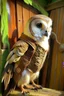 Placeholder: The Barn Owl dressed as a barn keeper