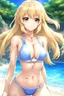 Placeholder: Swimsuit Girl with blonde hairs, anime style