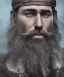 Placeholder: close-up portrait, Viking style, realistic, 8K, a Highly detailed face of a man, beard, long, sword