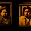 Placeholder: (fineart:1.5, masterpiece1.5) (realism:1.5) award winning picture of award winning fat johnny depp, fat man (watching tv:1.8), tv in frame , two panels, multiple views, well lit fluorescent lighting, warm colors