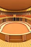 Placeholder: 3D shot of the show area in a traditional theater, and the arena is square or rectangular in shape