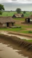 Placeholder: mud houses, farm land