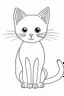 Placeholder: blank colouring book, simple picture for toddlers, cat