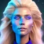 Placeholder: A portrait of a crystalised blue pink queen,smiling face, blue eyes, long blond hair, atmospheric, realistic, unreal engine, lighting, octane render.