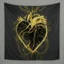 Placeholder: electric heart in black and golden tapestry