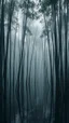 Placeholder: A swamp of bamboos gray trees in , dim light , foggy, sad, cloudy, atmosphere,