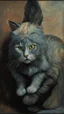 Placeholder: Portrait of a cat by Van Gogh