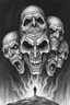 Placeholder: Nightmare in my mind, evil in many faces, Busch painting nightmare, thin line draw