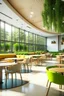 Placeholder: modern canteen designs with nature and round tables