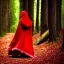 Placeholder: gorgeous, flirty red riding hood in the woods