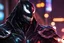 Placeholder: Venom Shredder in 8k solo leveling shadow artstyle, reaper them, close picture, rain, Shredder helmet, neon lights, intricate details, highly detailed, high details, detailed portrait, masterpiece,ultra detailed, ultra quality