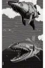 Placeholder: As monochrome image of a steampunk shark robot, by kawase hasui, moebius and edward hopper,gustave dore, colorful flat surreal design, hd, 8 k, artstation