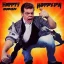 Placeholder: Shooter McGavin from Happy Gilmore on a thrash metal album cover