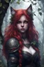 Placeholder: CAT GIRL, FANTASY, FORESTY, VINES, SOULLESS, FLUFFY TAIL, VIKING RED HAIR, METAL