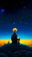 Placeholder: Masterpiece, best quality, realistic style, The little prince and the fox sat together in the back of the planetarium, night sky, bright stars, peace, silence, 4k