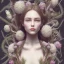 Placeholder: yarrow, yew, dried roses,wormwood, rue, lilies, locust branches, asphodel, cypress wood woman, beautiful face, long hair