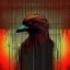 Placeholder: glitch portrait of nightmare crow, horror neo surrealism, by Alberto Seveso, by Zdzislaw Beksinski, concept art, bar code style, minimalist.