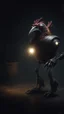 Placeholder: chicken monster robot with eerie lighting and a haunting atmosphere , photo / ultra realistic cinematic