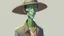 Placeholder: A friendly, human-looking alien. Male or non-gender wearing slightly odd clothes and a hat.